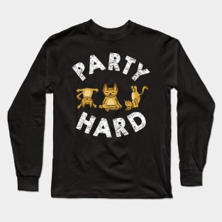 Party Hard Cats Yoga Long Sleeve T-Shirt